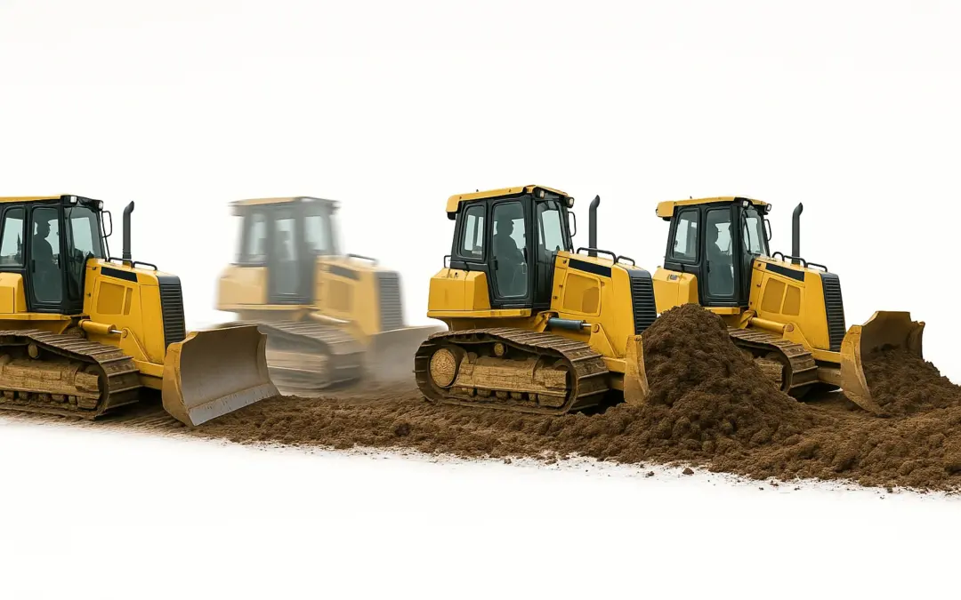 Cycle de bulldozer en terrassement