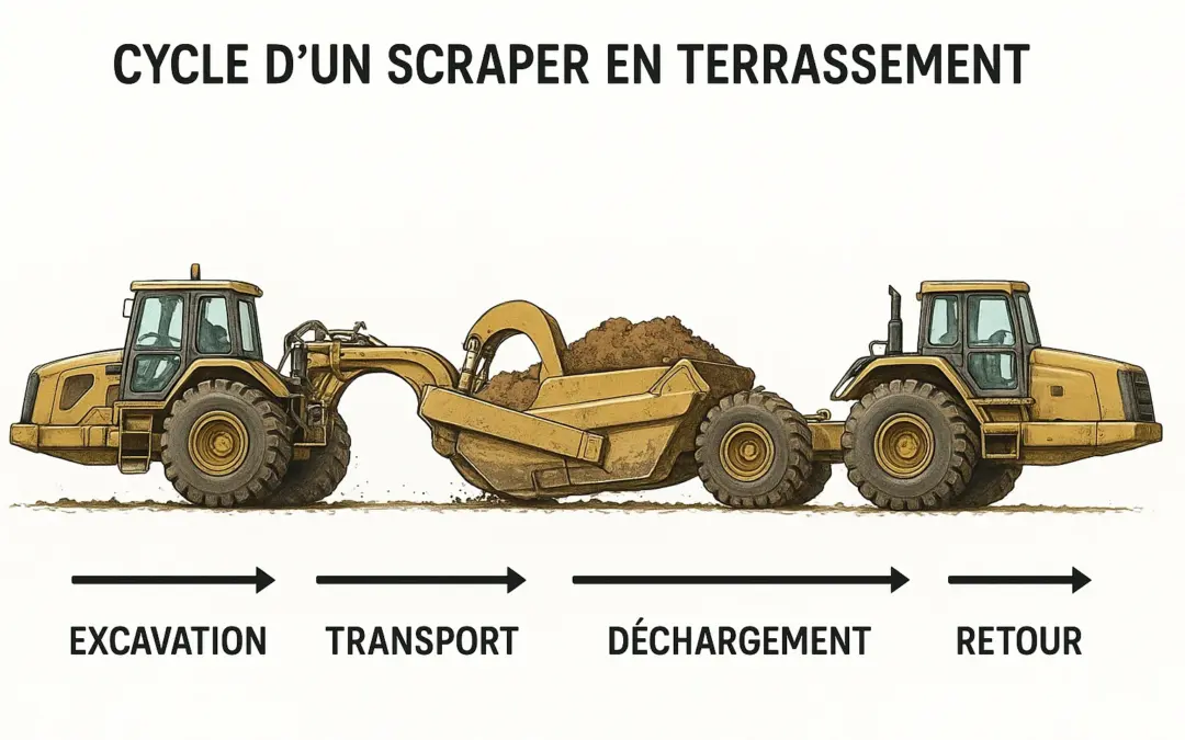 Cycle d’un Scraper en Terrassement
