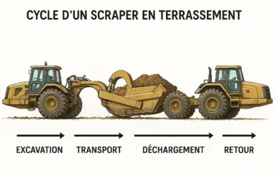Cycle d’un Scraper en Terrassement