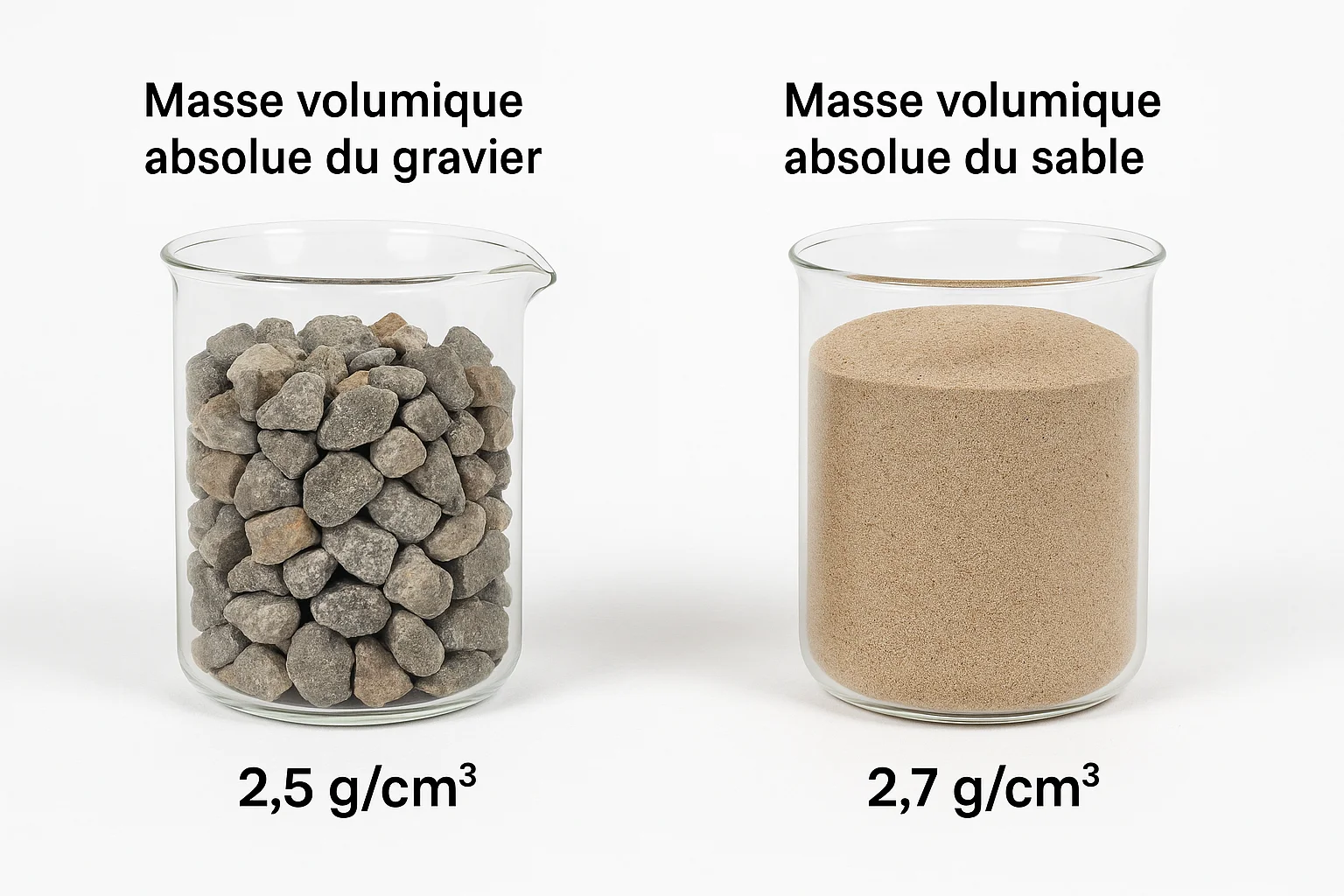Masse Volumique Absolue du Gravier et du Sable - Exercice corrigé