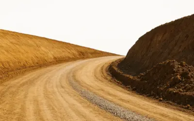 Remblais et déblais pour une route