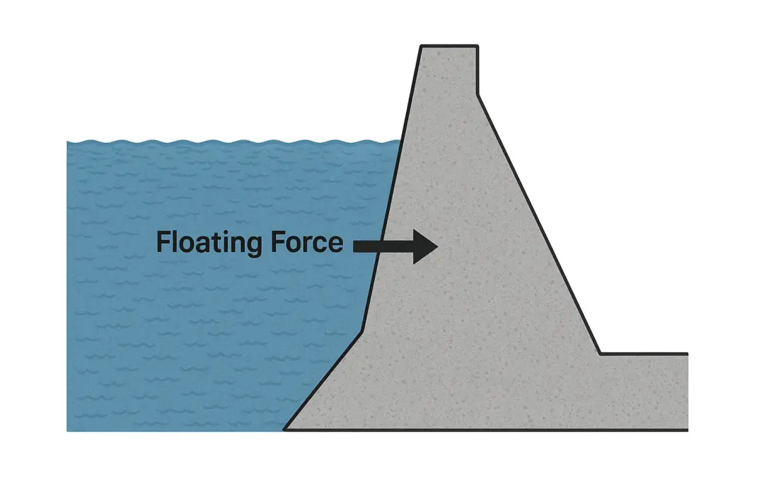 Calcul de la Force Flottante sur un Barrage