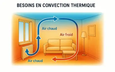 Convection dans un salon résidentiel