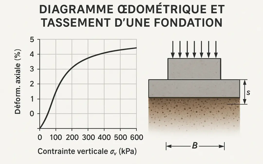 Diagramme oedométrique pour une fondation