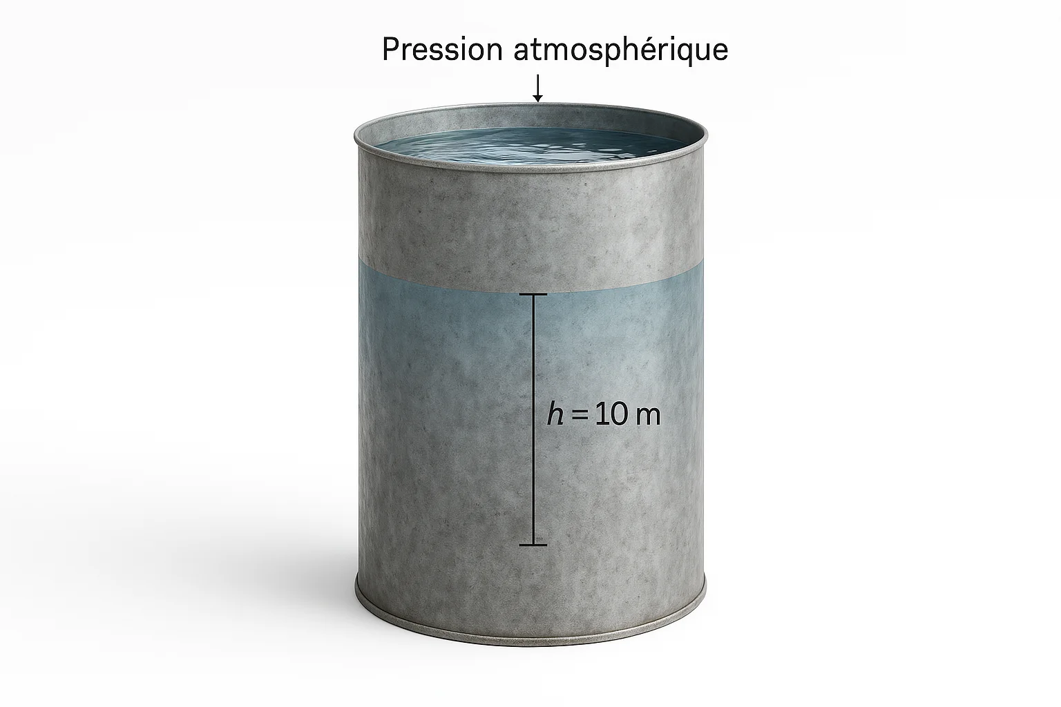 Calcul de la Pression dans un Réservoir d’Eau (2) (1) Calcul de la Pression dans un Réservoir d’Eau