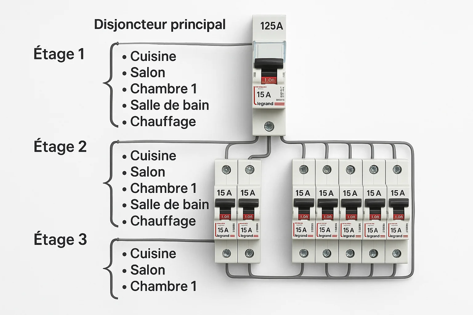 Choix du disjoncteur général pour l’immeuble (1) Choix du disjoncteur général pour l’immeuble