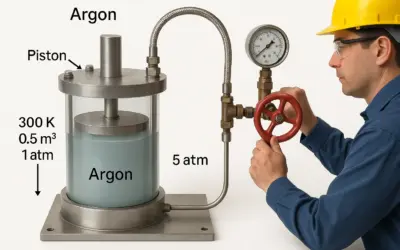 Compression rapide et adiabatique de l’argon