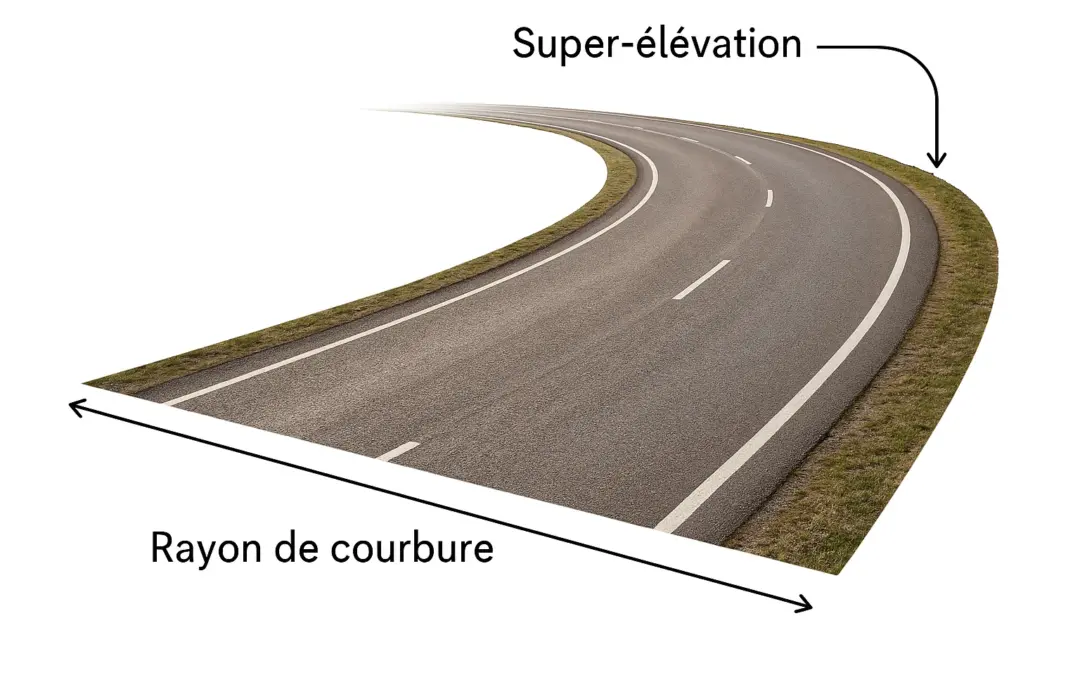 Rayon de courbure et super-élévation