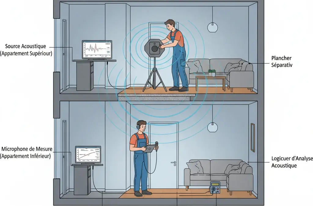 Évaluation de l’isolement aux bruits de choc (L’nT,w)