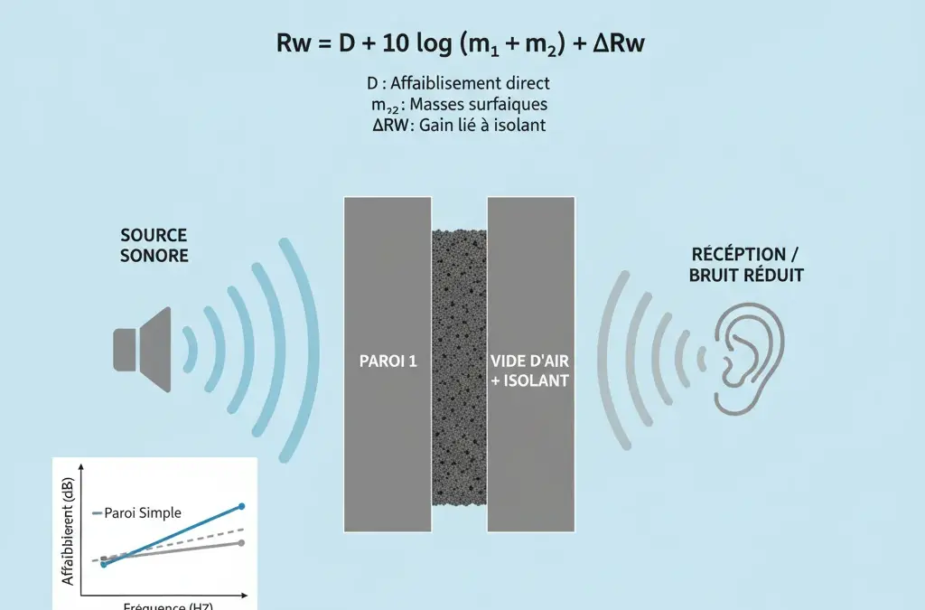 Indice d’affaiblissement acoustique d’une paroi double